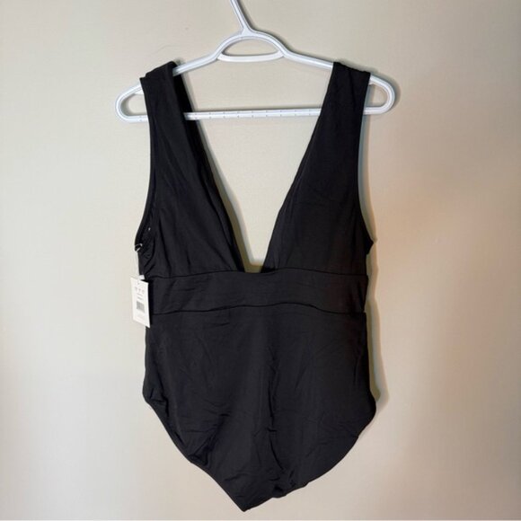 ANDIE New Black Mykonos Plunge One Piece Swimsuit Bathing Suit Tall Torso XL XLT - Picture 8 of 10